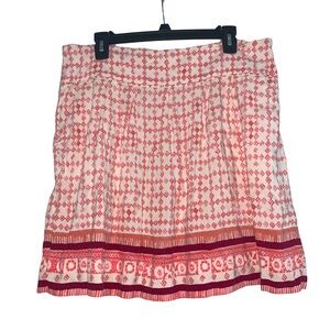 Loft Pinks and White Flouncy Linen mini skirt Size 14
